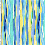 Timeless Treasures - Poppy Serenade - Watercolor Stripe, Multi