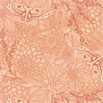 Quilting Treasures - Dahlias At Dusk - Tonal Floral & Butterflies, Light Salmon