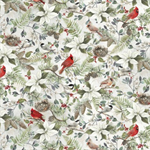 P & B Textiles - Winter Song - Packed Forest Foliage, Multi