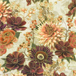 Robert Kaufman - Hello Fall - Large Flower Bouquet, Linen