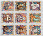 Quilting Treasures - Quilt Room Kitties - 36^ Cat Panel, Gray