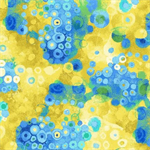 Timeless Treasures - Poppy Serenade - Geo Dot Collage, Gold