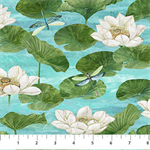 Northcott - Tranquil Waters - Lily Pads, Turquoise