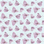 Henry Glass - Lavender Garden - Tossed Butterflies, Blue
