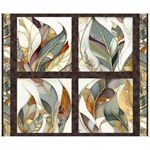 Quilting Treasures - Frond Nouveau - 36^ Pillow Panel, Espresso