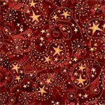 Quilting Treasures - 1776 - Paisley & Stars, Brick