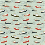 Windham Fabrics - Rocky Coast - Bonnie Boats, Mist