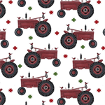 Benartex Artistry - Winter at The Farm - Tractor Joy, White