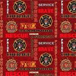 Sykel - FireFighter Fleece - Logo Allover, Red Heather