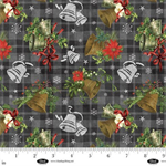 Blank Quilting - Be Merry & Shine Bright - Christmas Bells, Charcoal