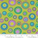 Moda - Petal Power - Flower Medallions Floral Dot, Grow Green