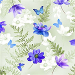 Michael Miller - Floral Fantasy - Sweet Blossoms, Blue