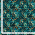 Timeless Treasures  Wild Wings - Packed Owl Feathers, Blue