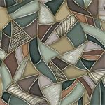 Quilting Treasures - Frond Nouveau - Mosaic, Evergreen