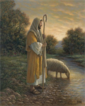 David Textiles - 36^ Exclusive Panels - Good Shepherd Jesus and Sheep, Multi