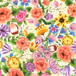 Robert Kaufman - Flutter - Large Packed Floral, Spring