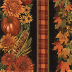 Timeless Treasures - Harvest - Metallic Harvest Stripe, Black