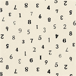 Robert Kaufman - Simple Life - Black Scattered Numbers, Ivory