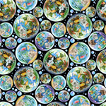 Timeless Treasures - Cats - Cats In Fish Bowls, Black