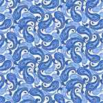 Blank Quilting - Blue Jubilee - Paisley, Medium Blue