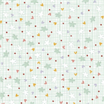 P & B Textiles - Dream Drifters - Tossed Ditzy on Grid, Light Mint