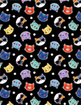 Wilmington Prints - Fe-line Frisky - Cat Heads, Black