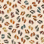 Quilting Treasures - Bigfoot - Bigfoot Footprints, Tan