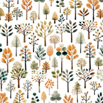Quilting Treasures - Bigfoot - Trees, White
