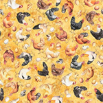Quilting Treasures - Lil Farmers - Chicken Toss, Marigold