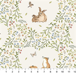 Northcott - Woodland Heart - Animals in Hearts, Cream