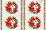 Northcott - The Scarlet Feather - 28^ Placemat Panel, White