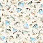 Quilting Treasures - Nauticus - Ships Toss, Cream