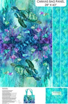 Northcott - Coral Reef - 28^ x 43^ Canvas Bag, Turquoise