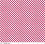 Riley Blake - Hydrangeas in the Garden - Gingham, Raspberry