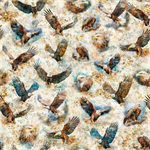 Quilting Treasures - Skyward - Eagles, Oatmeal