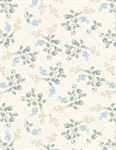 Wilmington Prints - Sapphire Blossoms - Floral, Cream