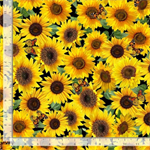 Timeless Treasures - Advice From A Sunflower - Packed Sunflowers, Yellow