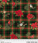 P & B Textiles - Christmas Bird Song - Bird & Plaids, Multi