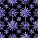 Blank Quilting - Aurora Flurries - Purple Snowflakes, Black