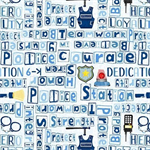Blank Quilting - Everyday Heroes - Police Words, Blue