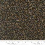 Moda - Merry Manor Metallic - Swirl Blenders, Ebony