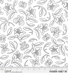 P & B Textiles - 108^ Ramblings - Dotted Foliage, White on White