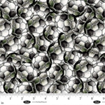 Blank Quilting - Goalbound - Soccer Ball Collage, Charcoal