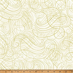 Hoffman California - Christmas Wish - Swirling Metallic Lines, Natural/Gold