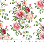 Northcott - Blush - Floral Bouquet, White