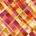 Timeless Treasures - Dahlia - Bias Plaid, Red/Orange