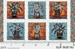 P & B Textiles - Still Life - Flower Vase 10^ Blocks, Multi