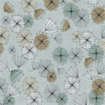 Quilting Treasures - Wisps on The Wind - Small Contempo Flowers, Dusty Aqua