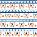 3 Wishes - Ahoy Mate - Crabby Captain Stripe, White
