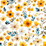 Quilting Treasures - Buzz Buzz Buzz - Floral, White